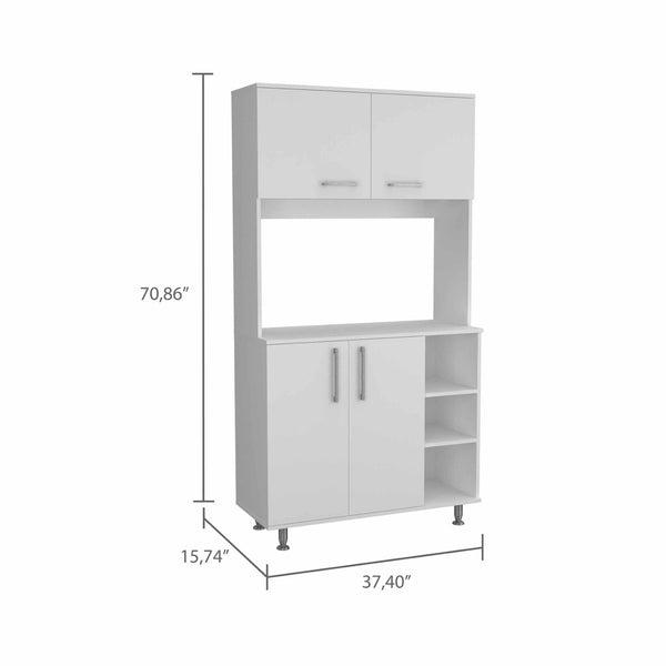 Homeroots 71" Modern White Pantry Cabinet With Five Shelves  Particle Board 403766
