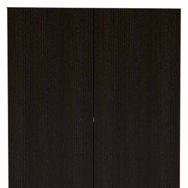 Homeroots 79" Modern Black Pantry Cabinet With Two Doors And Five Shelves  Particle Board 403768