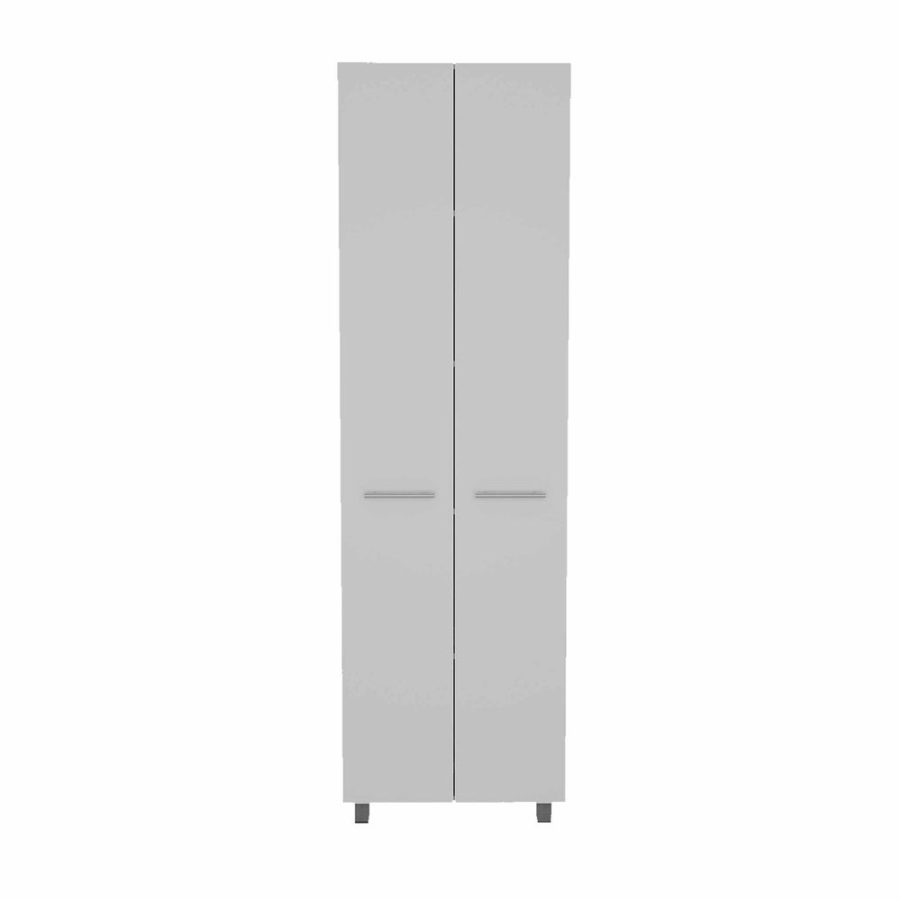 Homeroots 78" Modern White Pantry Cabinet With Two Full Size Doors  Manufactured Wood 403769