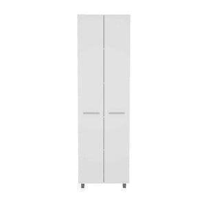 HomeRoots 78" Modern White Pantry Cabinet - Sleek Storage Solution with 5 Shelves for Kitchen & Home Organization 403769