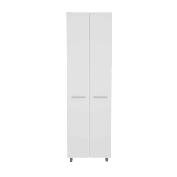 HomeRoots 78" Modern White Pantry Cabinet - Sleek Storage Solution with 5 Shelves for Kitchen & Home Organization 403769