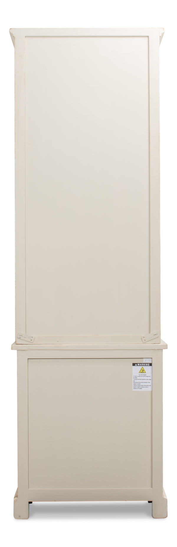 Sarreid Tower Bookcase - Stylish Antiqued White Finish With 4 Removable Shelves And Lock & Key For Security Ivory  40376