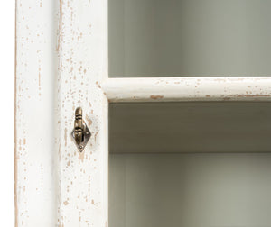 Sarreid Tower Bookcase - Stylish Antiqued White Finish With 4 Removable Shelves And Lock & Key For Security Ivory  40376