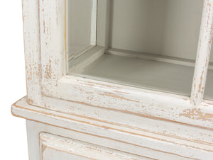 Sarreid Tower Bookcase - Stylish Antiqued White Finish With 4 Removable Shelves And Lock & Key For Security Ivory  40376