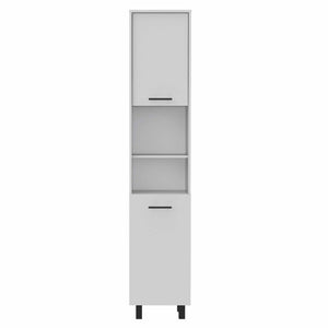 Homeroots 78" Modern White Pantry Cabinet With Five Shelves  Particle Board 403771