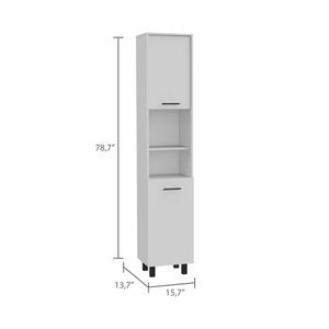 Homeroots 78" Modern White Pantry Cabinet With Five Shelves  Particle Board 403771