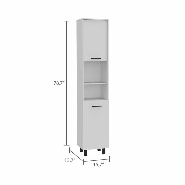 Homeroots 78" Modern White Pantry Cabinet With Five Shelves  Particle Board 403771