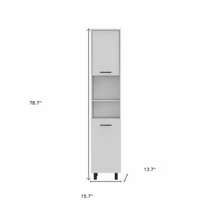 Homeroots 78" Modern White Pantry Cabinet With Five Shelves  Particle Board 403771