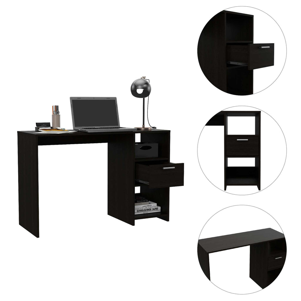 Homeroots 43" Black Computer Desk   403774
