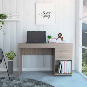 Homeroots 47" Light Gray Computer Desk With Two Drawers   403781
