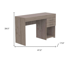 Homeroots 47" Light Gray Computer Desk With Two Drawers   403781