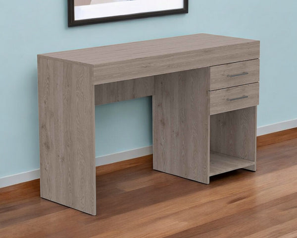 Homeroots 47" Light Gray Computer Desk With Two Drawers   403781