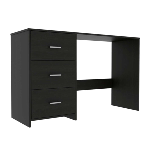 Homeroots 48" Black Computer Desk With Three Drawers   403782