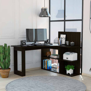 Homeroots 47" Black L Shape Computer Desk   403795