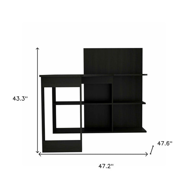 Homeroots 47" Black L Shape Computer Desk   403795