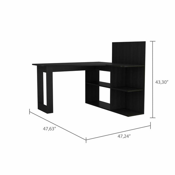 Homeroots 47" Black L Shape Computer Desk   403795