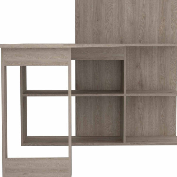 Homeroots 47" Light Gray L Shape Computer Desk   403796