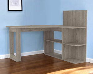 Homeroots 47" Light Gray L Shape Computer Desk   403796