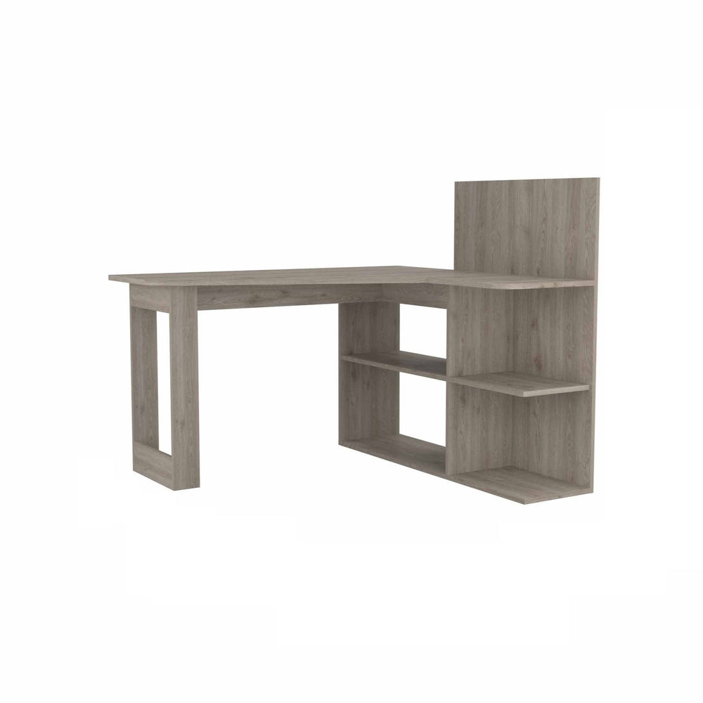 Homeroots 47" Light Gray L Shape Computer Desk   403796