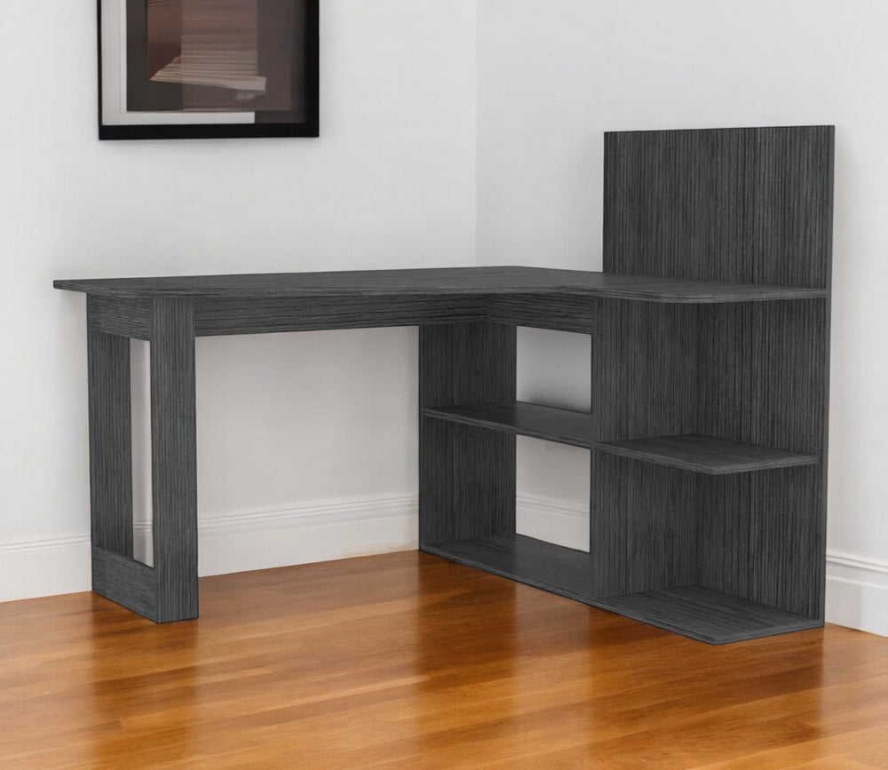 Homeroots 47" Gray L Shape Computer Desk   403797