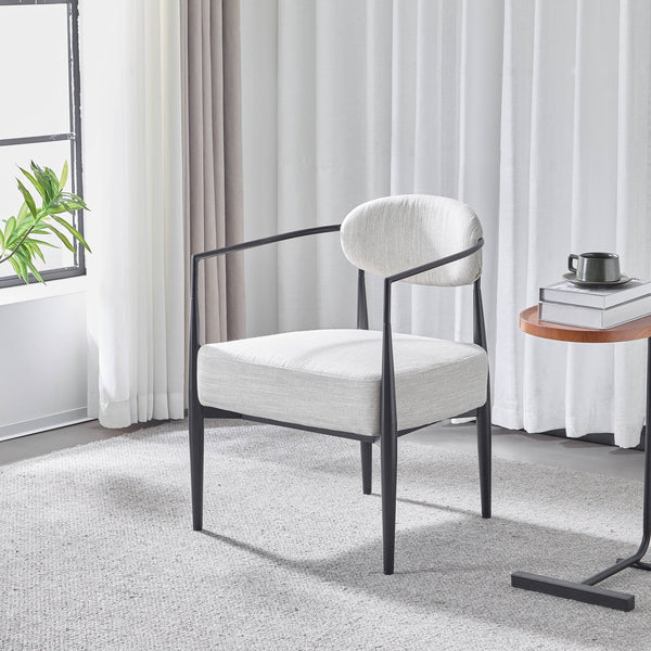 English Elm Christopher Knight Home® - Mid-Century Upholstered Accent Armchair with Pocket Spring Seat, Tapered Iron Legs, Stylish Comfort Beige,Black 26.38 L x 25.2 W x 12.6 H N776P224504L