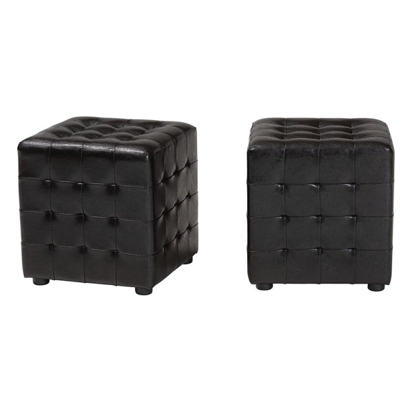 Baxton Studio Baxton Studio Siskal Dark Brown Tufted Cube Ottoman Set of 2 – Stylish and Versatile Seating Solution BH-5589-DARK BROWN-OTTO