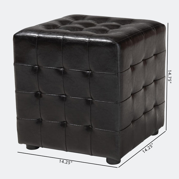 Baxton Studio Baxton Studio Siskal Dark Brown Tufted Cube Ottoman Set of 2 – Stylish and Versatile Seating Solution BH-5589-DARK BROWN-OTTO
