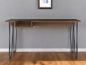 Homeroots 55" Brown And Black Computer Desk   403802