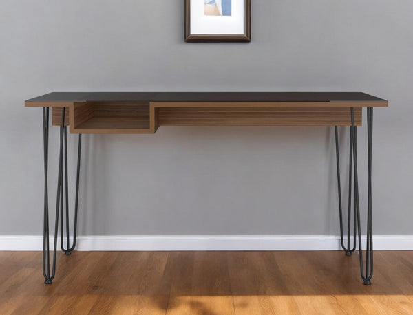 Homeroots 55" Brown And Black Computer Desk   403802