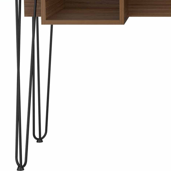 Homeroots 55" Brown And Black Computer Desk   403802