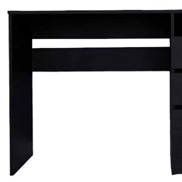 Homeroots 47" Black Computer Desk With Three Drawers   403805