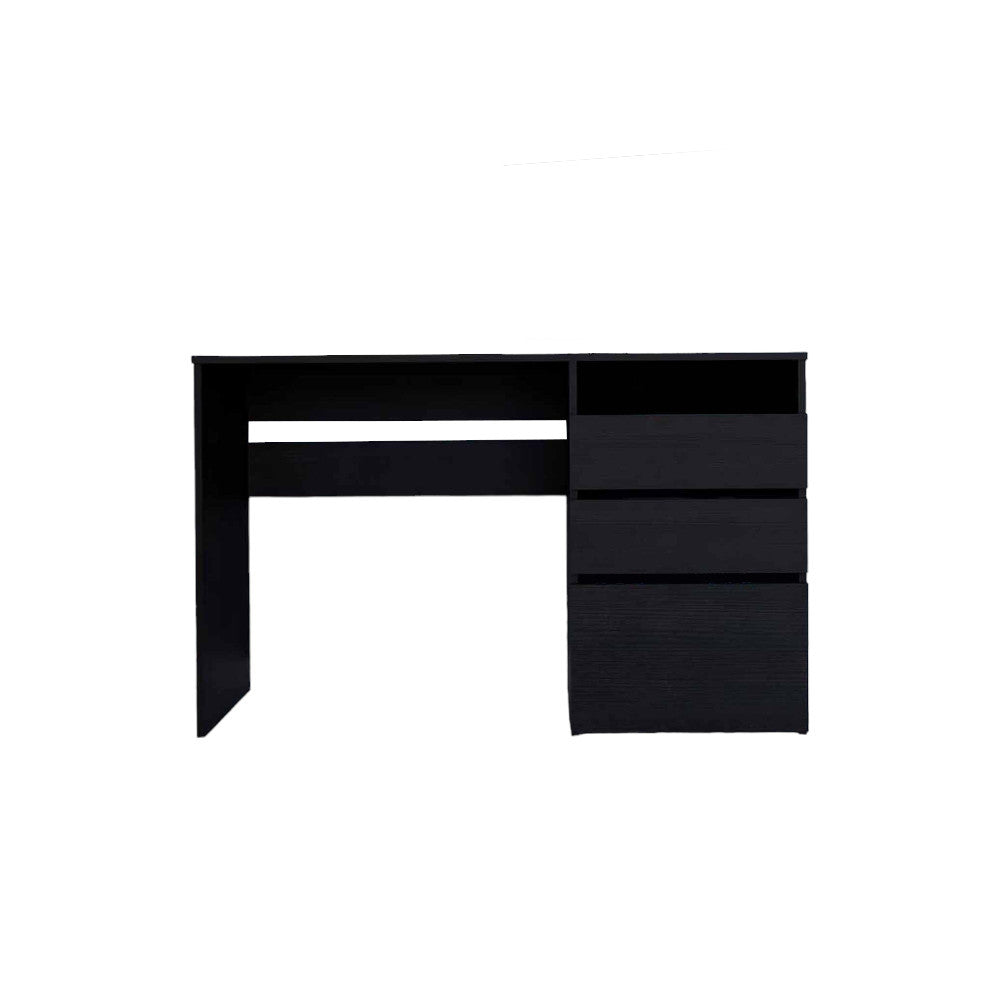 Homeroots 47" Black Computer Desk With Three Drawers   403805
