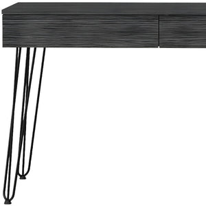 Homeroots 47" Gray And Black Computer Desk With Two Drawers   403814