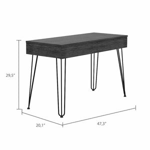 Homeroots 47" Gray And Black Computer Desk With Two Drawers   403814