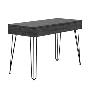 Homeroots 47" Gray And Black Computer Desk With Two Drawers   403814