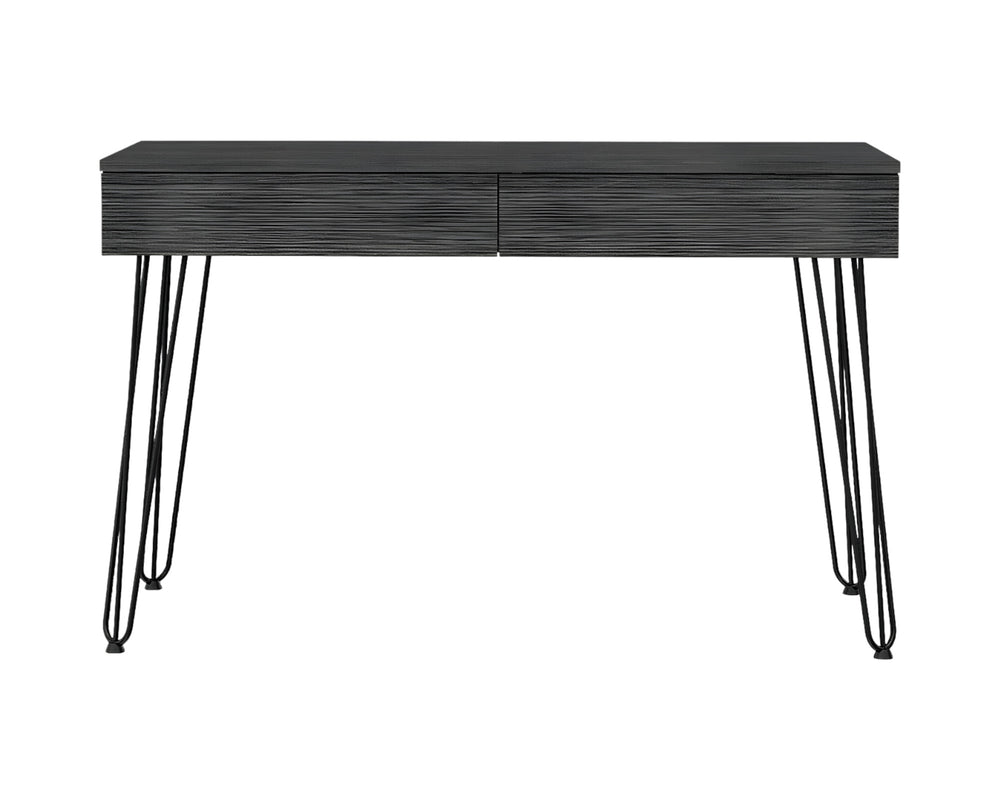 Homeroots 47" Gray And Black Computer Desk With Two Drawers   403814