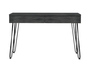 Homeroots 47" Gray And Black Computer Desk With Two Drawers   403814