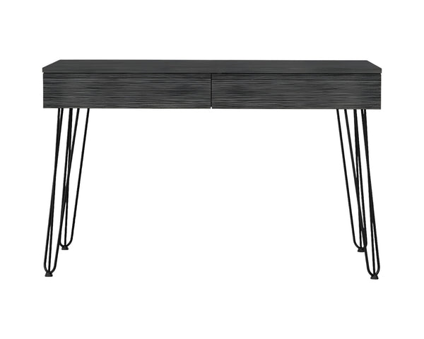 Homeroots 47" Gray And Black Computer Desk With Two Drawers   403814