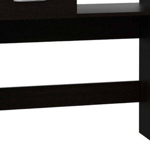 Homeroots 32" Black Computer Desk Desk And Bookshelf Set   403819