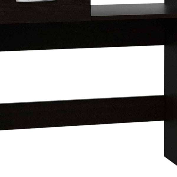 Homeroots 32" Black Computer Desk Desk And Bookshelf Set   403819