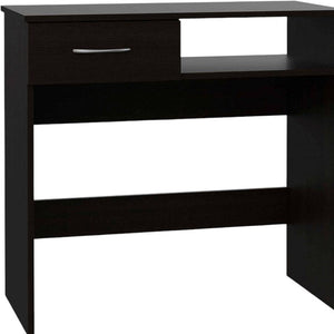 Homeroots 32" Black Computer Desk Desk And Bookshelf Set   403819