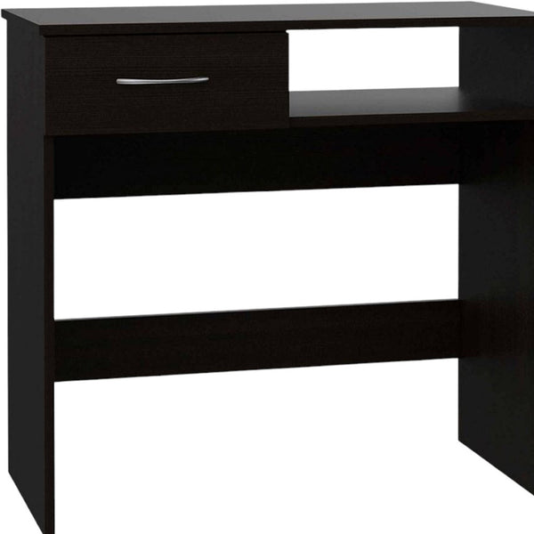 Homeroots 32" Black Computer Desk Desk And Bookshelf Set   403819