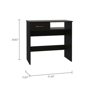 Homeroots 32" Black Computer Desk Desk And Bookshelf Set   403819