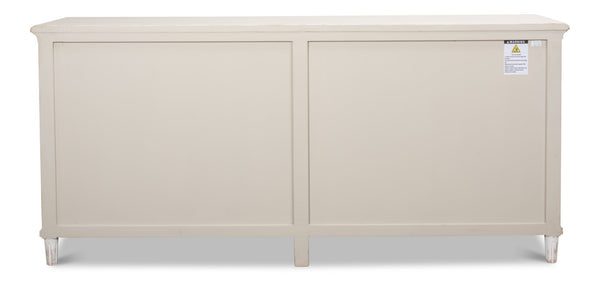 Sarreid Whitewash Ribbon Sideboard With Two Removable Shelves - Stylish Reclaimed Pine With Chic Finish White  40381