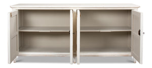 Sarreid Whitewash Ribbon Sideboard With Two Removable Shelves - Stylish Reclaimed Pine With Chic Finish White  40381
