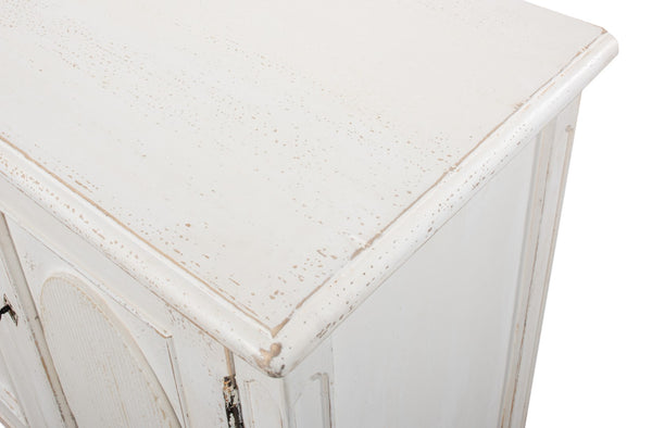 Sarreid Whitewash Ribbon Sideboard With Two Removable Shelves - Stylish Reclaimed Pine With Chic Finish White  40381