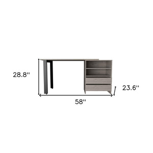 Homeroots 58" Light Gray Computer Desk   403821