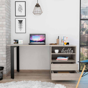 Homeroots 58" Light Gray Computer Desk   403821