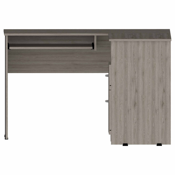 Homeroots 41" Light Gray L Shape Computer Desk With Two Drawers   403822
