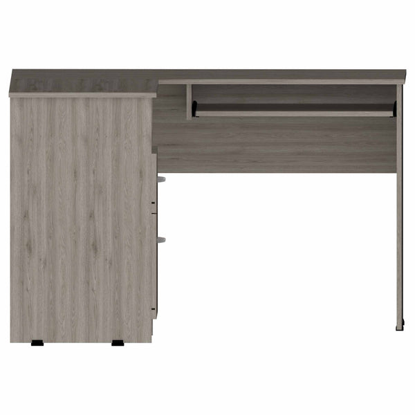 Homeroots 41" Light Gray L Shape Computer Desk With Two Drawers   403822
